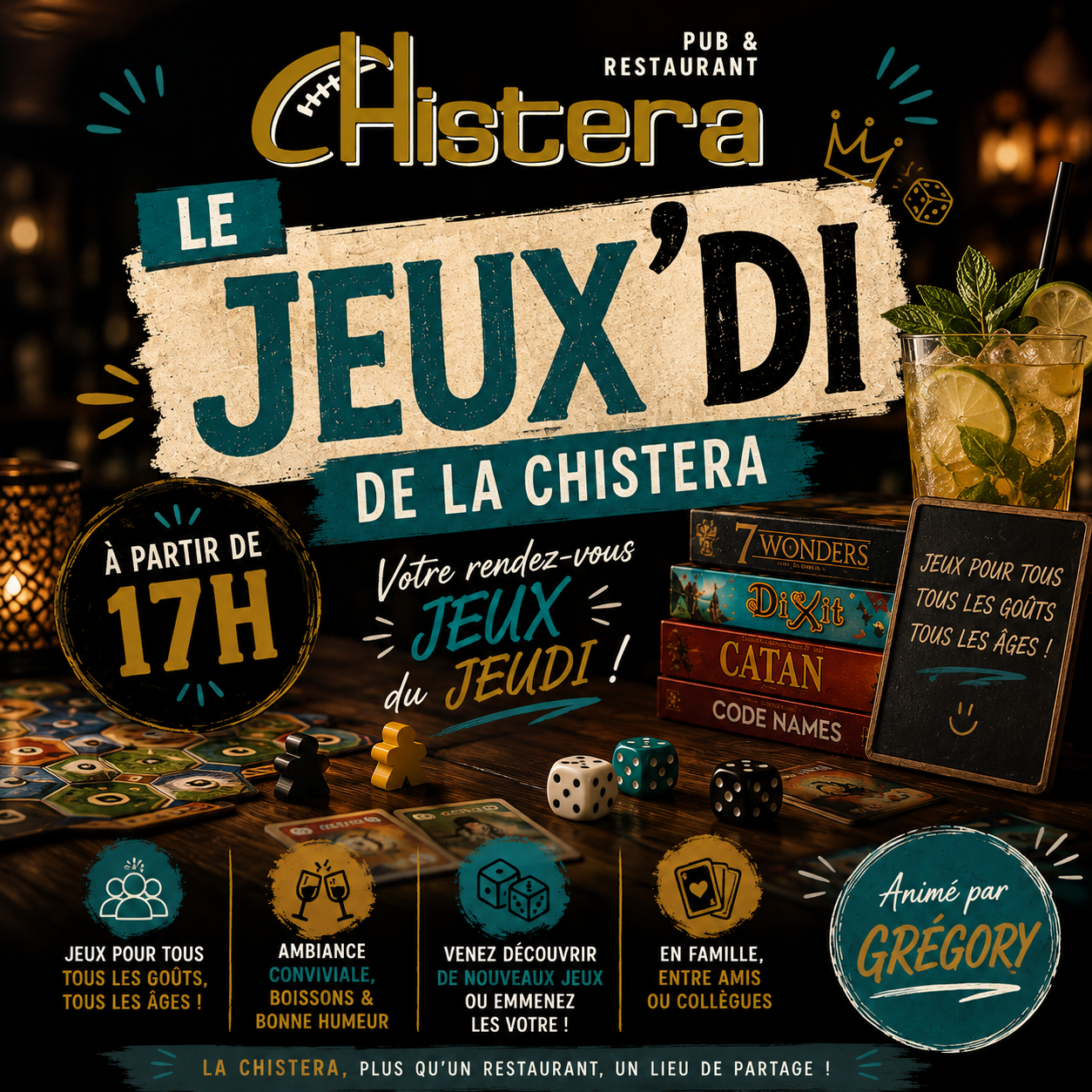 soirée jeux de société jeudi à la chistera montpellier