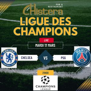 diffusion de la ligue des champions avec le match retour chelsea vs psg
