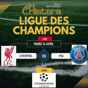 diffusion de la ligue des champions avec le match retour liverpool vs psg